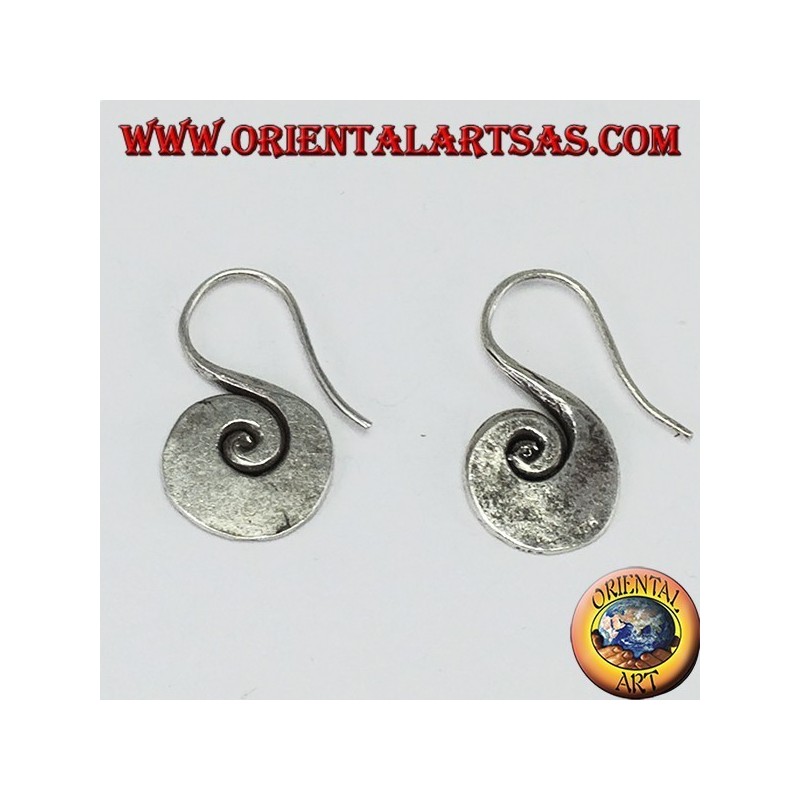 Karen handgefertigte Tribal Spiral Silber Ohrringe
