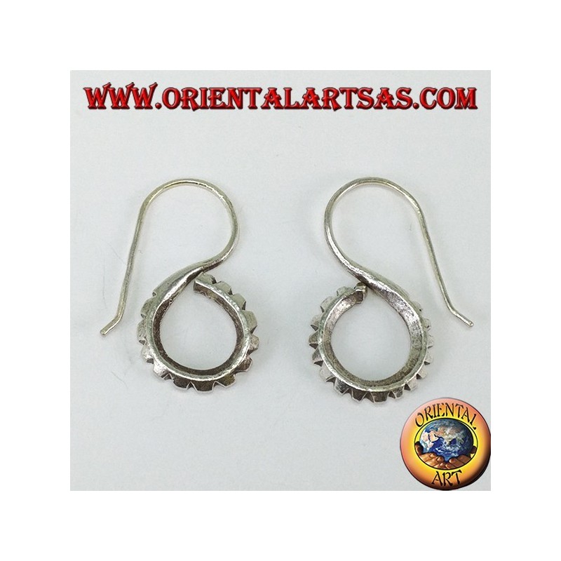 Pendientes de plata tallados a mano S Karen tribal