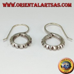 Handmade Karen tribal carved S silver earrings
