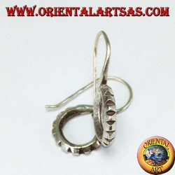 Handmade Karen tribal carved S silver earrings