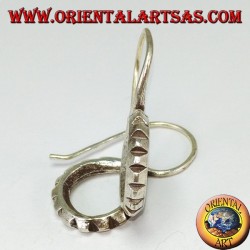 Handmade Karen tribal carved S silver earrings