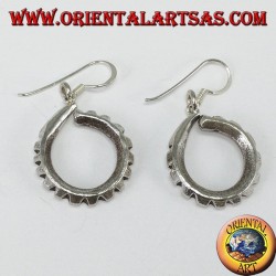 Handgemachte Karen Stammes geschnitzt Silber Anhänger Ohrringe