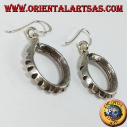 Boucles d'oreilles pendentif tribal en argent sculpté à la main Karen