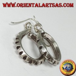 Boucles d'oreilles pendentif tribal en argent sculpté à la main Karen