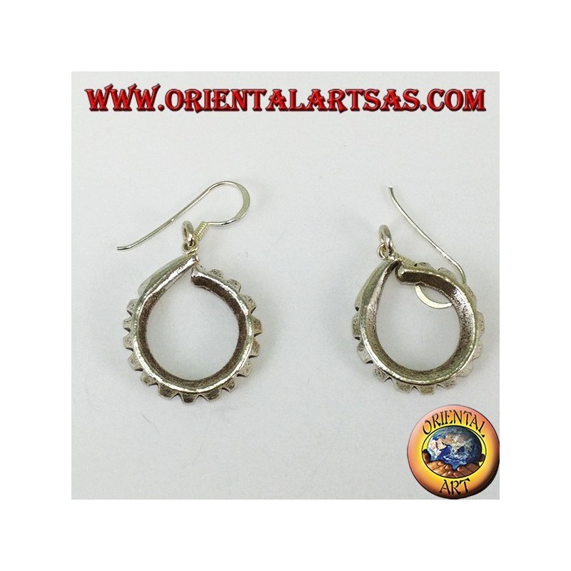 Boucles d'oreilles pendentif tribal en argent sculpté à la main Karen