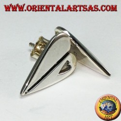 Pendientes de lóbulo de plata en forma de corazón, con un pequeño corazón perforado