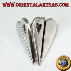 Boucles d'oreilles à lobes en argent en forme de coeur, avec un petit coeur percé