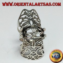 Anello Armatura medievale traforata in argento 