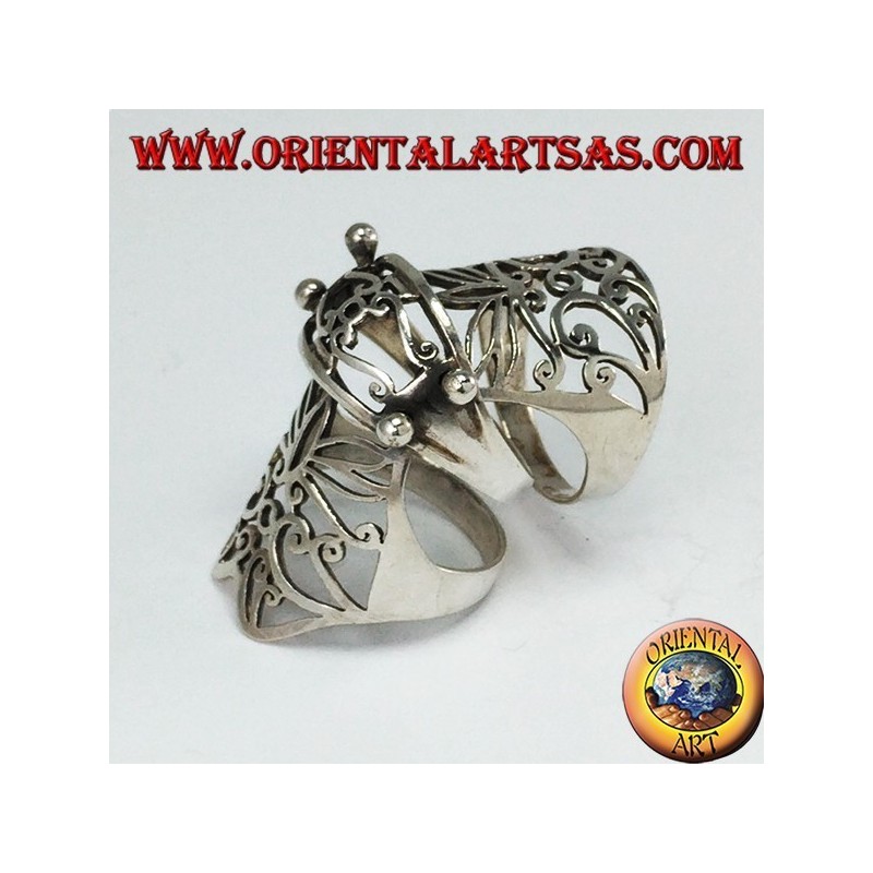 Mittelalterlicher perforierter Ring in Silber