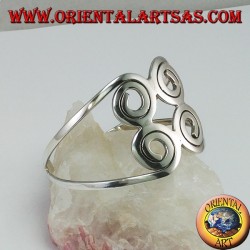 Bracelet rigide en argent 925 avec quatre spirales faites à la main