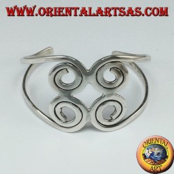 Pulsera rígida en plata 925 con cuatro espirales hechas a mano