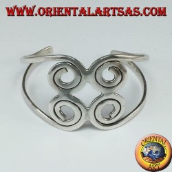 Starre Armband in 925 Silber mit vier Spiralen von Hand gefertigt
