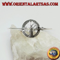 Rigid bracelet in 925 silver with tree of life and trisckele