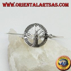 Pulsera rígida en plata 925 con árbol de la vida y trisquel