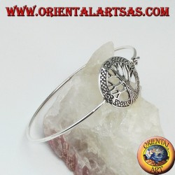 Starre Armband in 925 Silber mit Baum des Lebens und Trisckele
