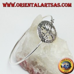 Pulsera rígida en plata 925 con árbol de la vida y trisquel