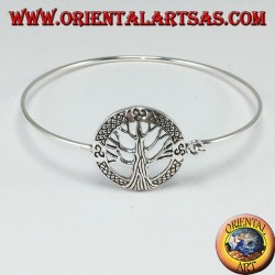 Pulsera rígida en plata 925 con árbol de la vida y trisquel