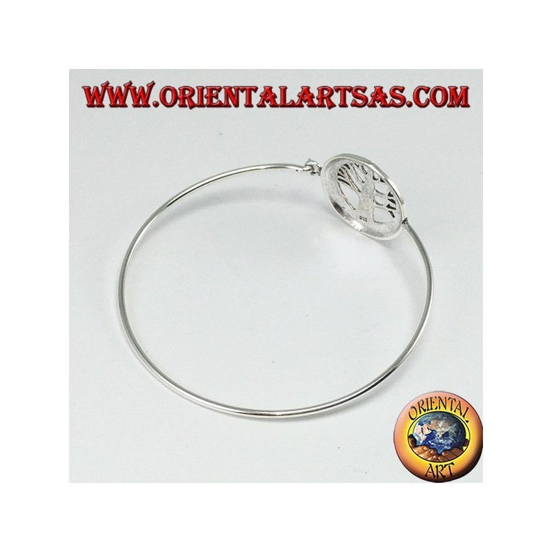 Rigid bracelet in 925 silver with tree of life and trisckele