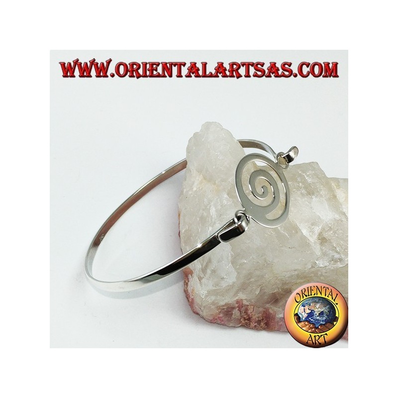 Bracelet rigide en argent 925 avec spirale