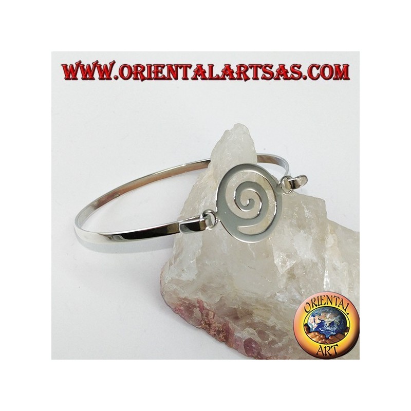 Pulsera rígida en plata 925 con espiral