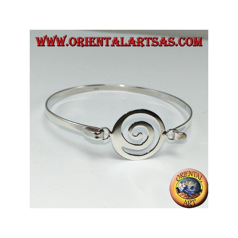 Bracelet rigide en argent 925 avec spirale