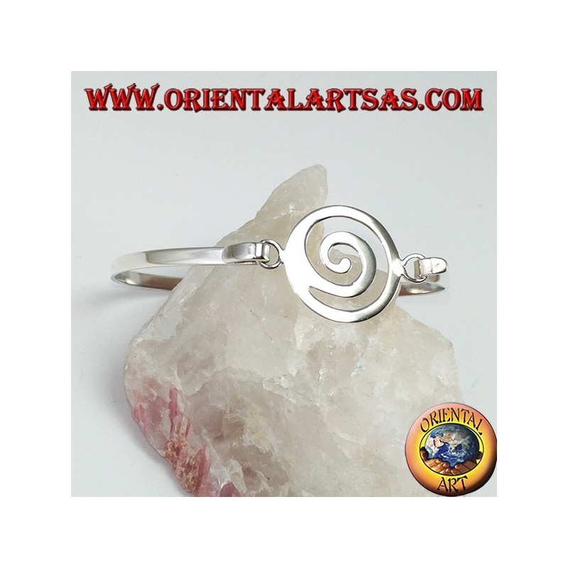 Rigid bracelet in 925 silver with spiral