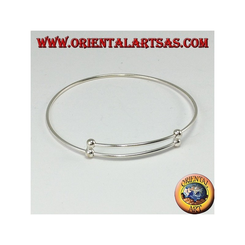 Bracciale rigido in argento 925 a filo, per aggiungere ciondoli