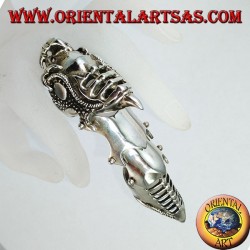 Bague armure médiévale argent massif