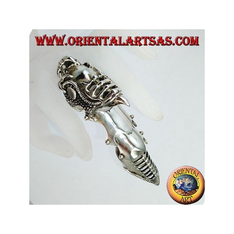 Medieval armor ring solid silver