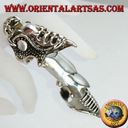 Medieval armor ring solid silver
