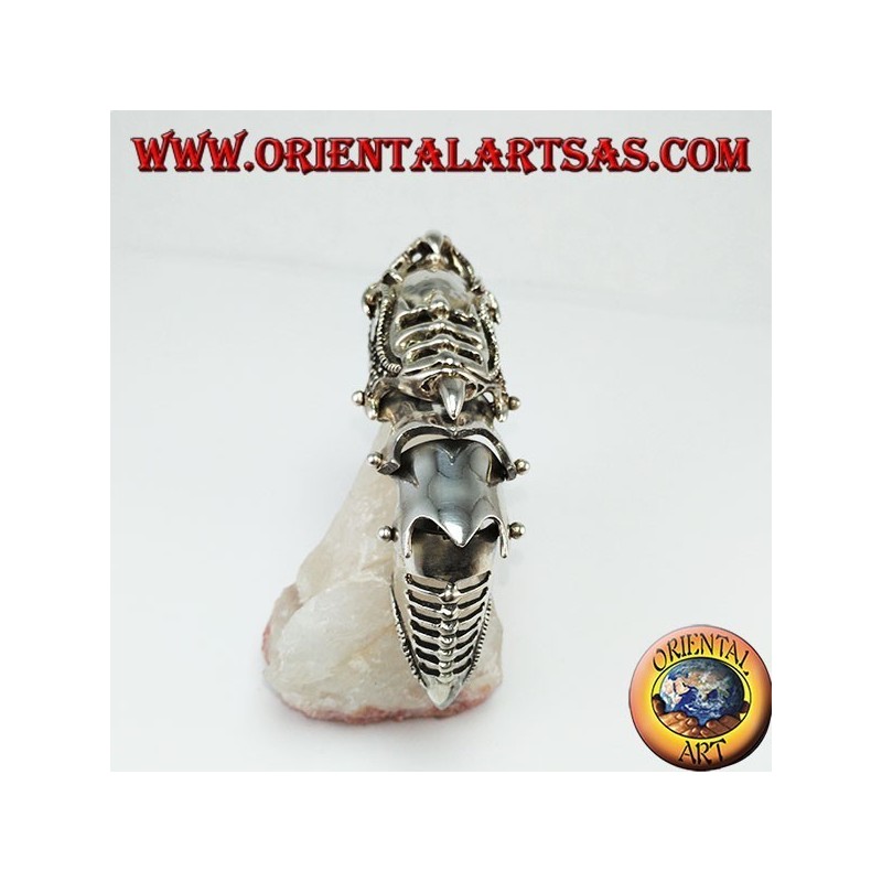 Medieval armor ring solid silver