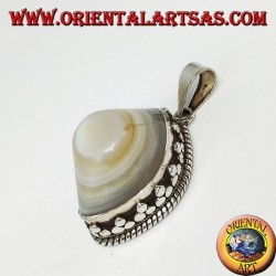 Colgante de ojo de Shiva con una configuración de plata alta