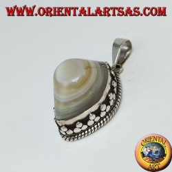 Pendentif oeil de Shiva avec un haut réglage d'argent
