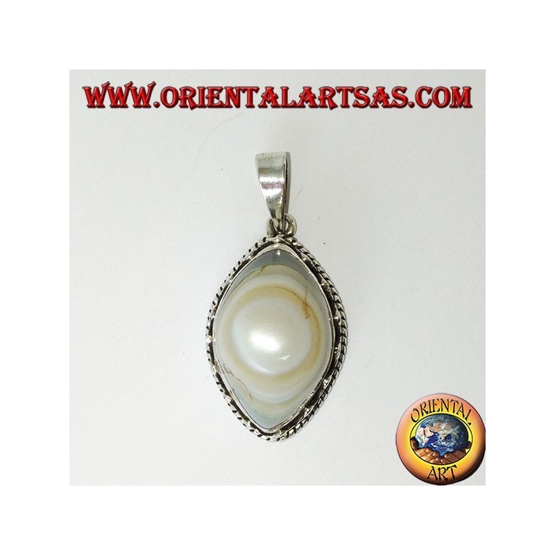 Colgante de ojo de Shiva con una configuración de plata alta
