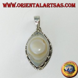 Colgante de ojo de Shiva con una configuración de plata alta