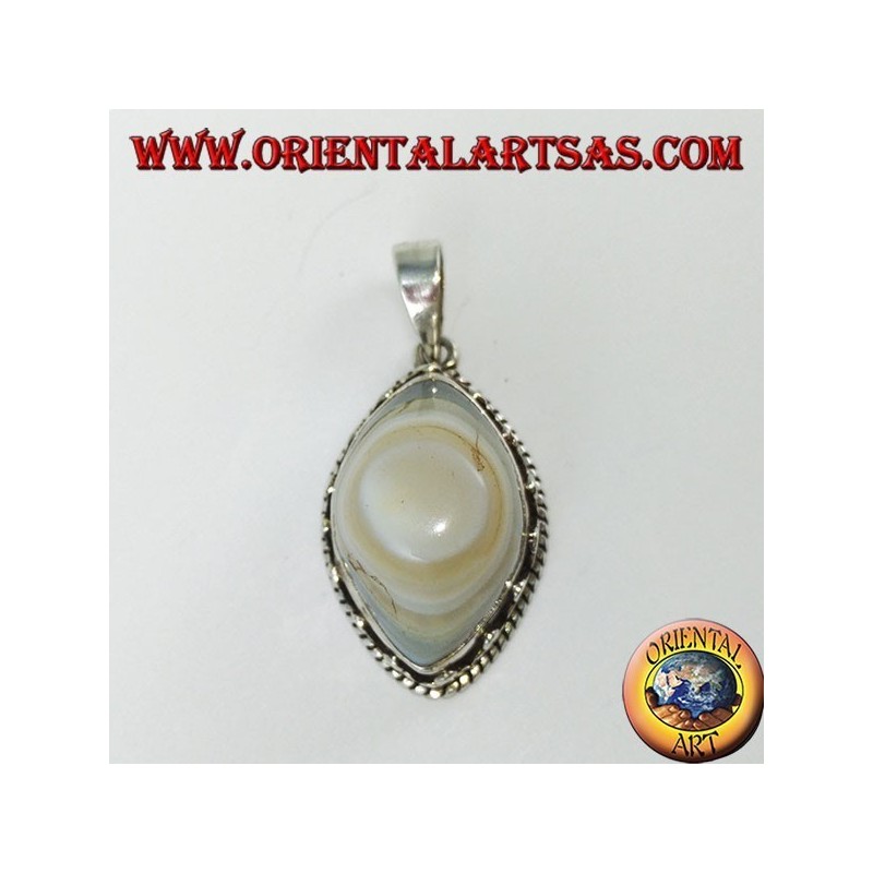 Pendentif oeil de Shiva avec un haut réglage d'argent