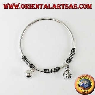 Starre Runde Armband mit Anhängern in 925 Silber