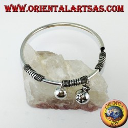 Starre Runde Armband mit Anhängern in 925 Silber