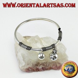 Starre Runde Armband mit Anhängern in 925 Silber