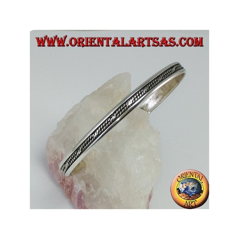Starre Armband in 925 Silber Stacheldraht Dekoration