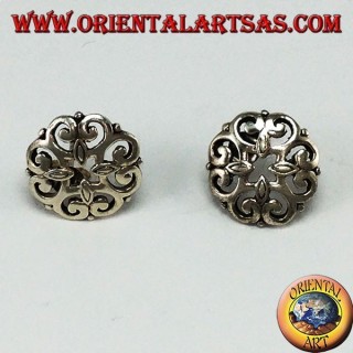 Boucles d'oreilles à lobes en argent 925 percé, style baroque