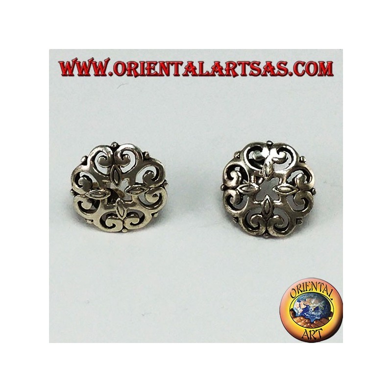 Boucles d'oreilles à lobes en argent 925 percé, style baroque
