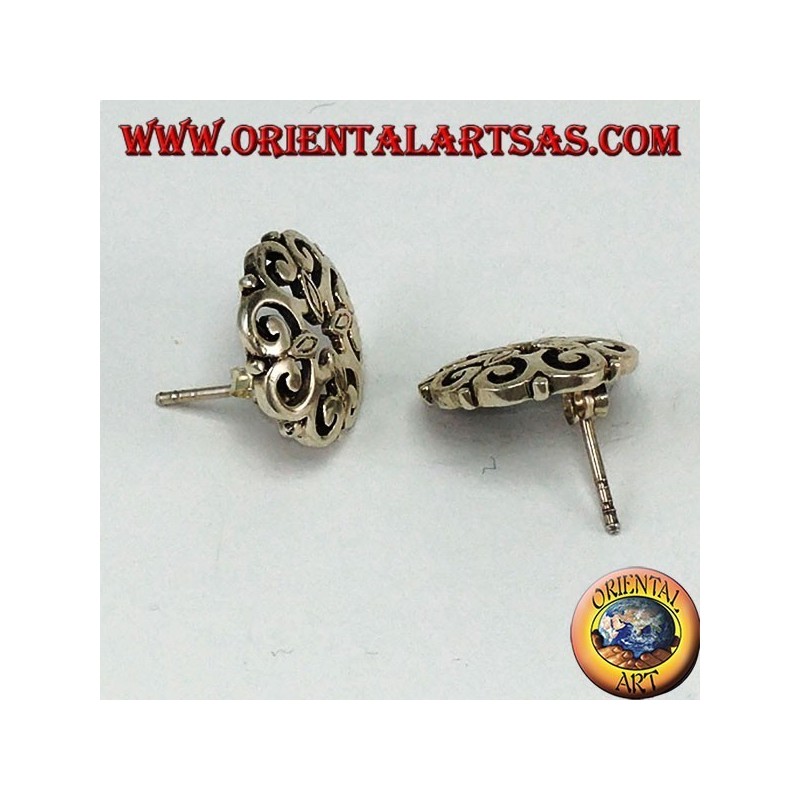 Orecchini da lobo in argento 925 traforato stile barocco