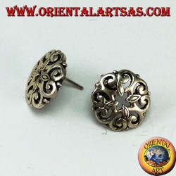 Boucles d'oreilles à lobes en argent 925 percé, style baroque