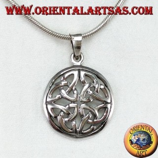 Pendentif en argent, noeud Duleek Symbole celtique (grand)
