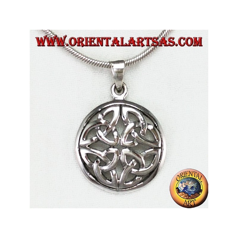 Pendentif en argent, noeud Duleek Symbole celtique (grand)