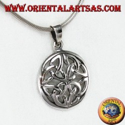 Silberanhänger, Duleek-Knoten Keltisches Symbol (groß)