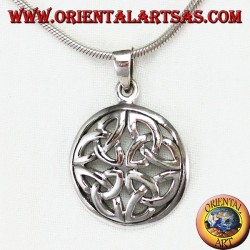 Silberanhänger, Duleek-Knoten Keltisches Symbol (groß)