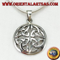 Silberanhänger, Duleek-Knoten Keltisches Symbol (groß)