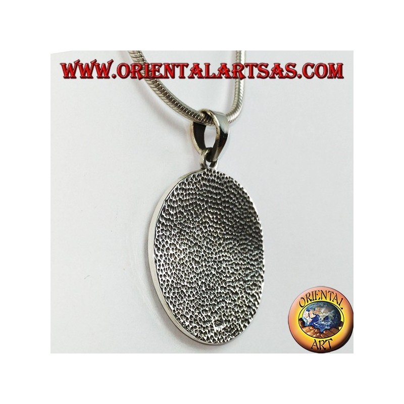 Pendentif en argent aegishjalmur et vegvisir avec runes celtes (grand)